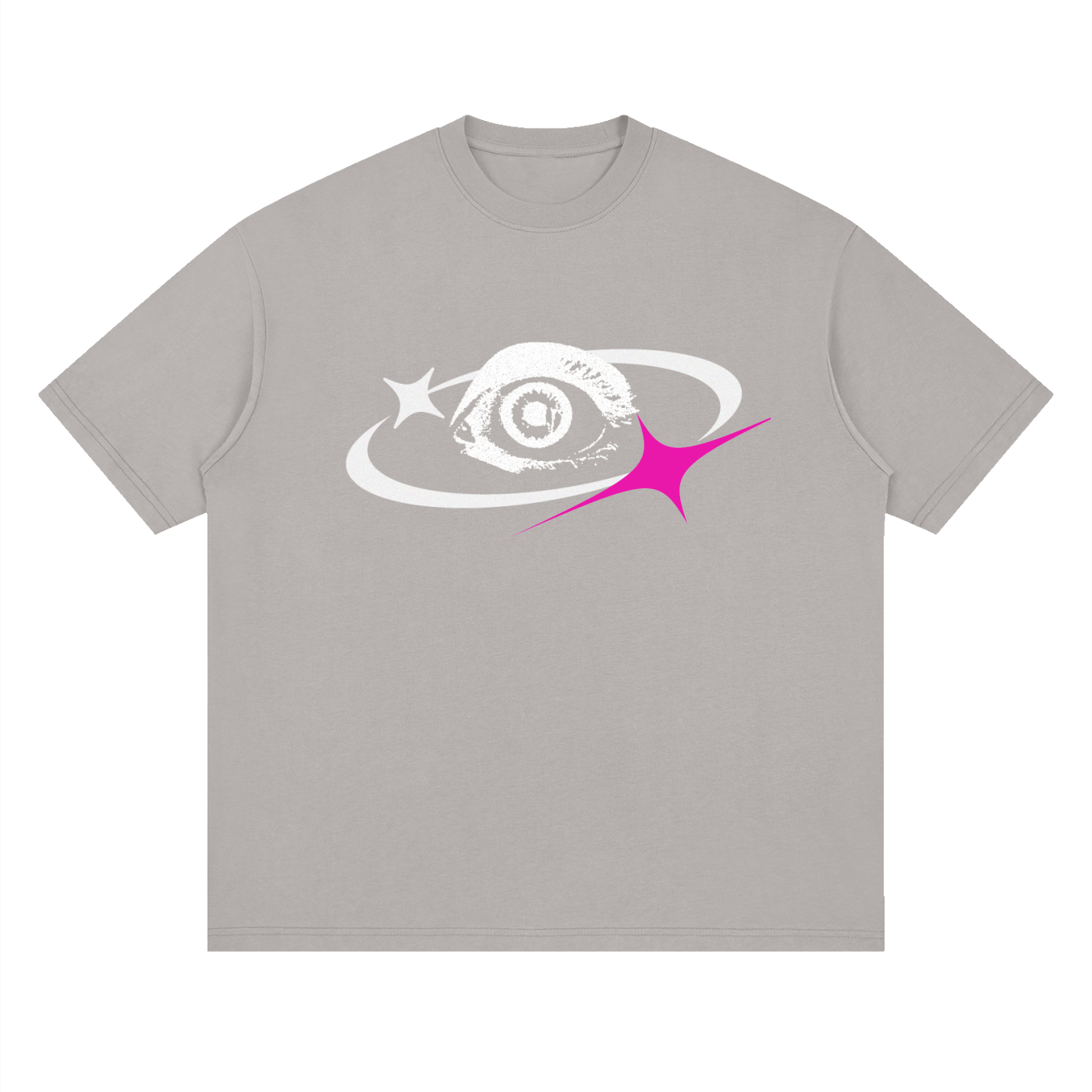 Streetwear Loose Drop Shoulder T-Shirt, Y2K Orbital Eye T shirt