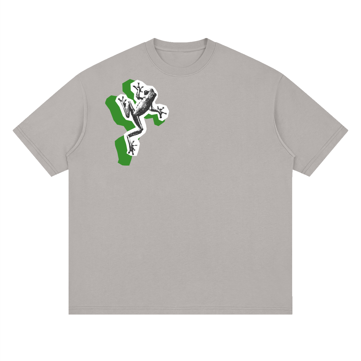 Streetwear Loose Drop Shoulder T-Shirt, Frog Street style, Graphic T shirt