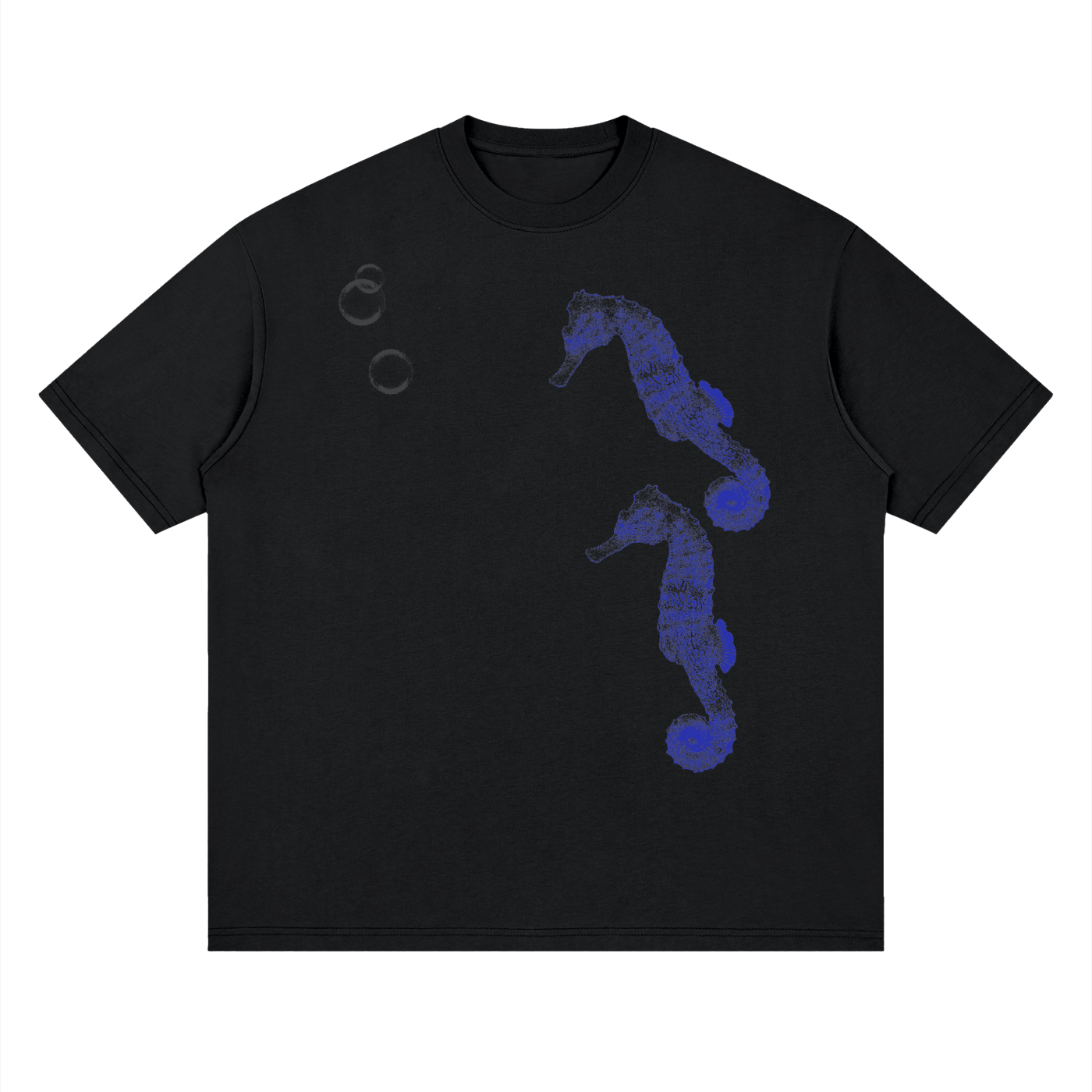 Streetwear Loose Drop Shoulder T-Shirt, Ocean, Graphic T shirt