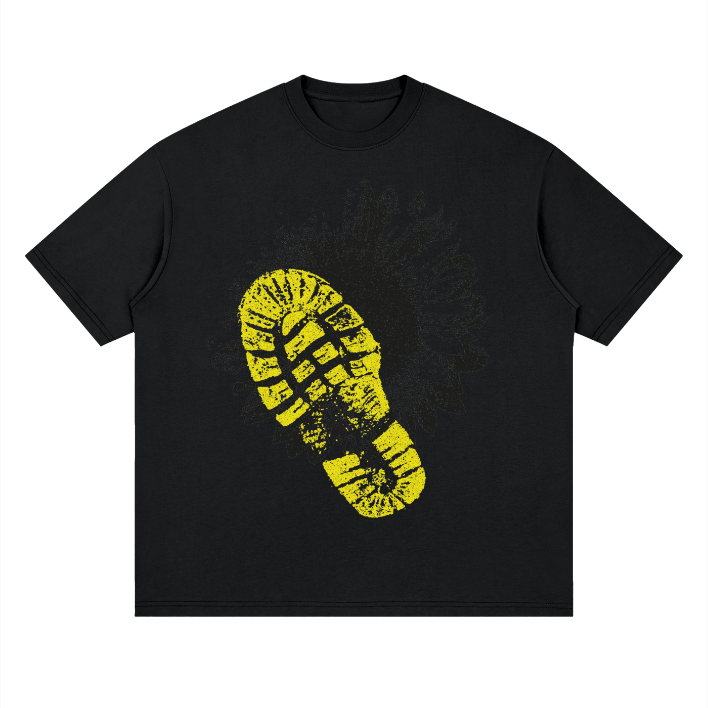 Streetwear Loose Drop Shoulder T-Shirt, WILD BLOOM TRAIL Grunge Tee