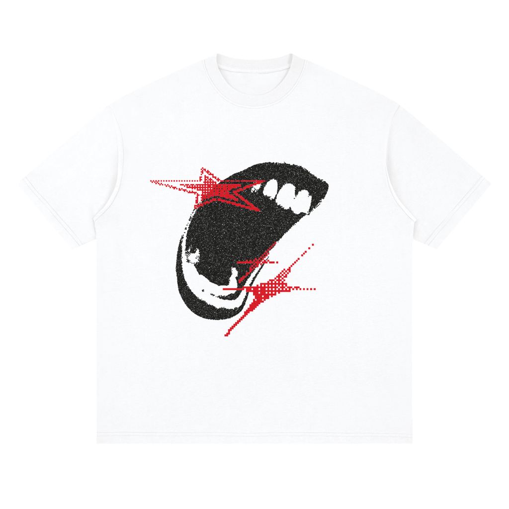 Streetwear Loose Drop Shoulder T-Shirt, Y2K style scream t shirt