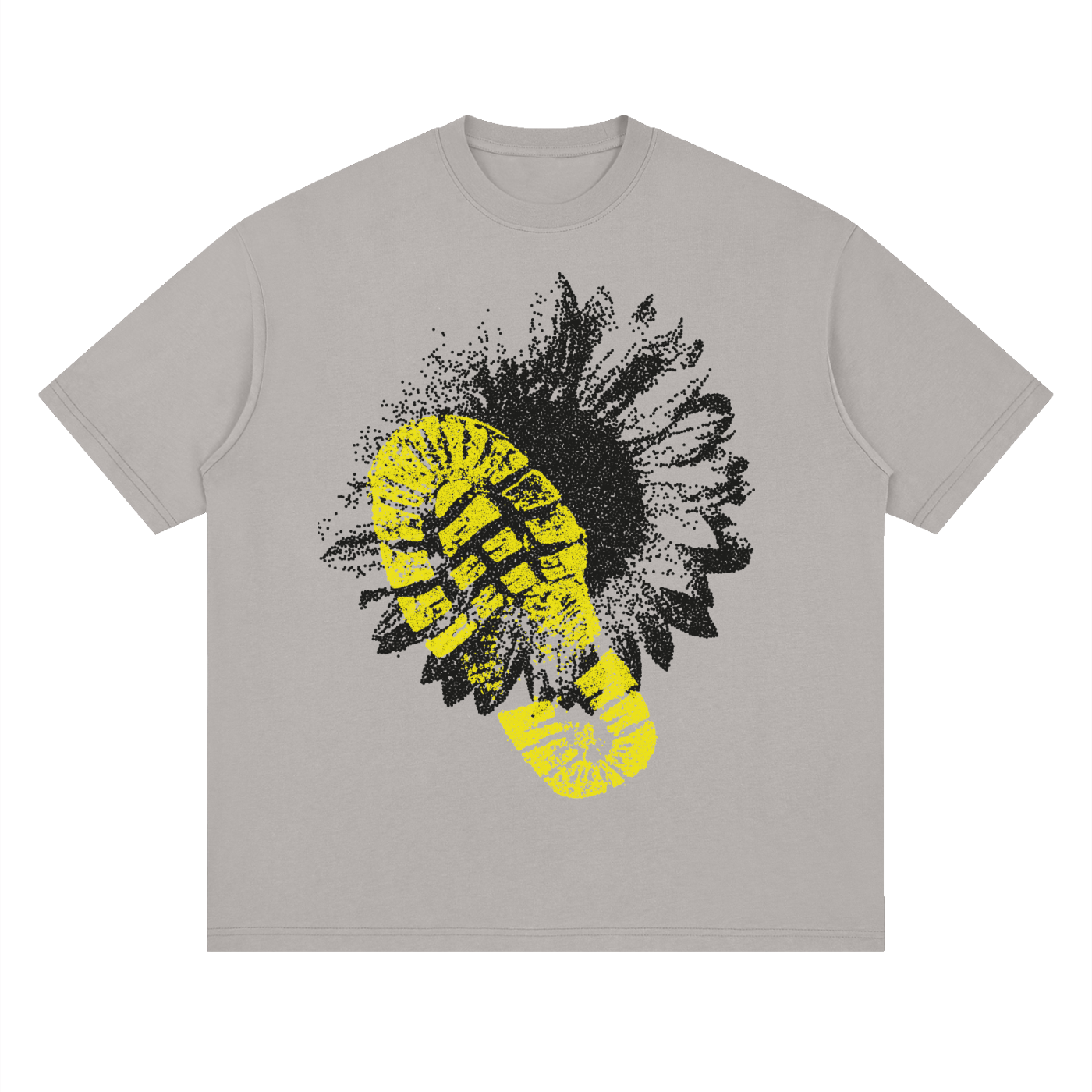 Streetwear Loose Drop Shoulder T-Shirt, WILD BLOOM TRAIL Grunge Tee