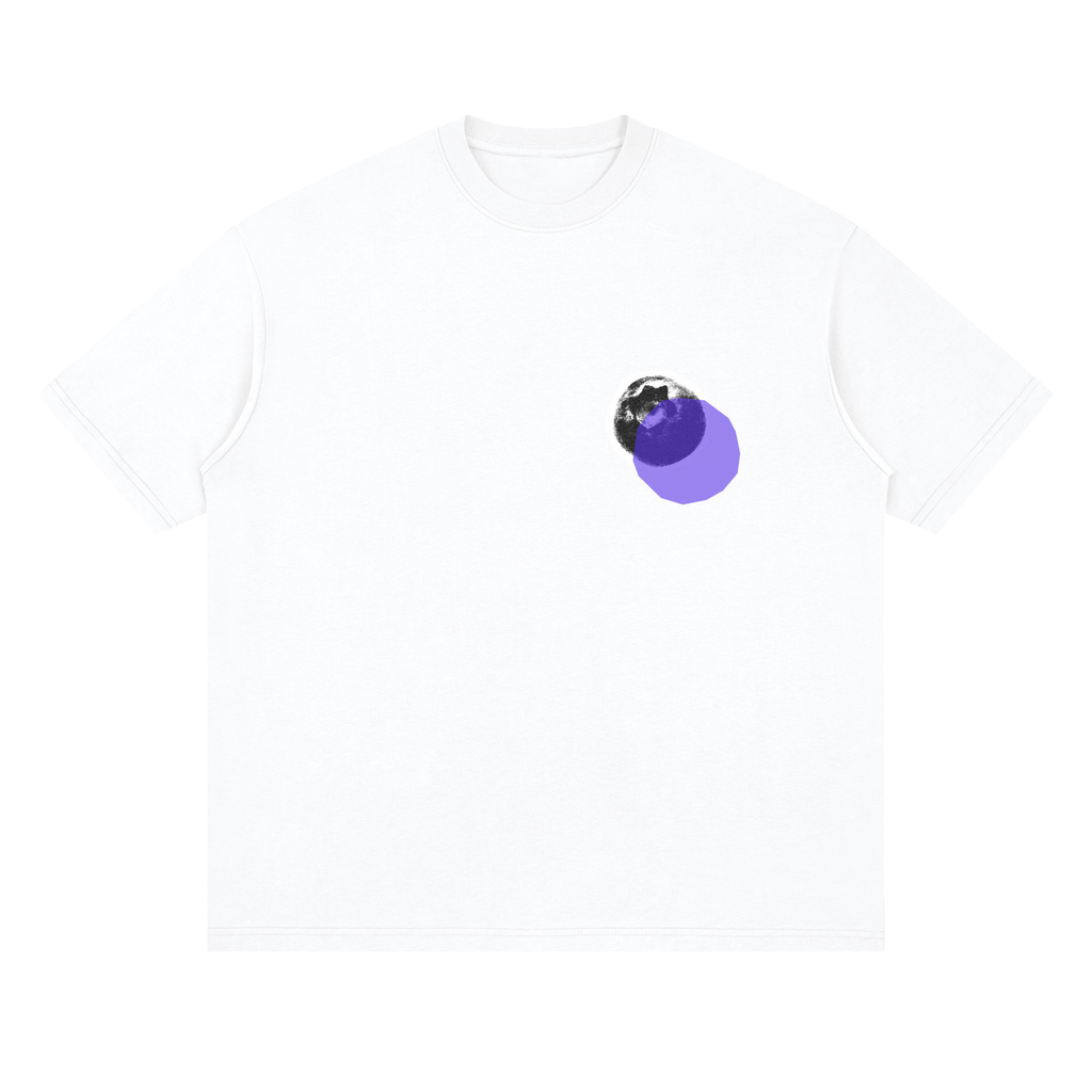 Streetwear Loose Drop Shoulder T-Shirt, Blueberry, Graphic T shirt