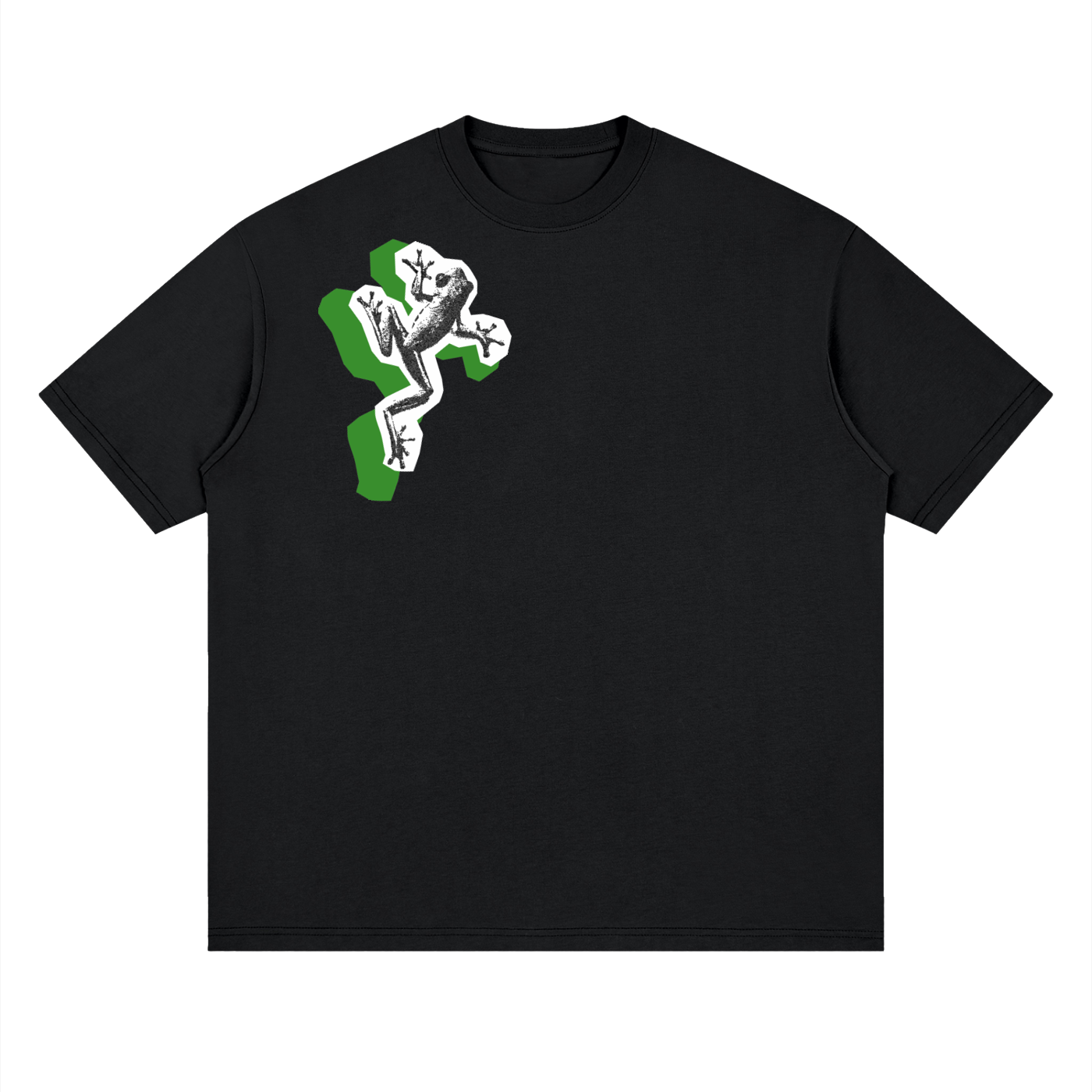 Streetwear Loose Drop Shoulder T-Shirt, Frog Street style, Graphic T shirt
