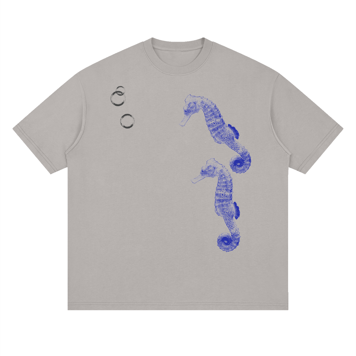 Streetwear Loose Drop Shoulder T-Shirt, Ocean, Graphic T shirt