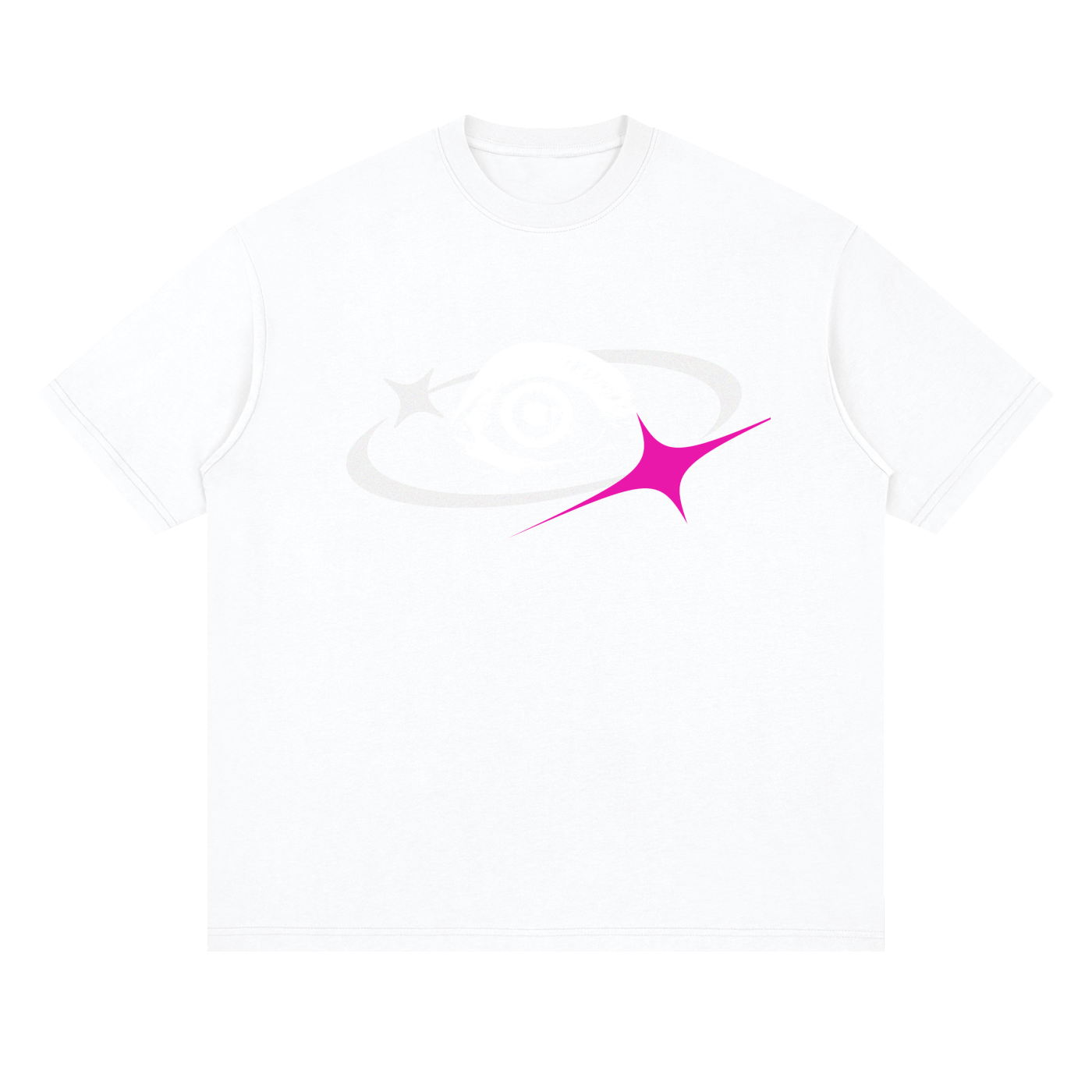Streetwear Loose Drop Shoulder T-Shirt, Y2K Orbital Eye T shirt