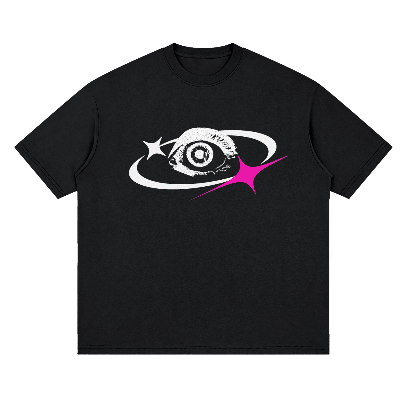 Streetwear Loose Drop Shoulder T-Shirt, Y2K Orbital Eye T shirt