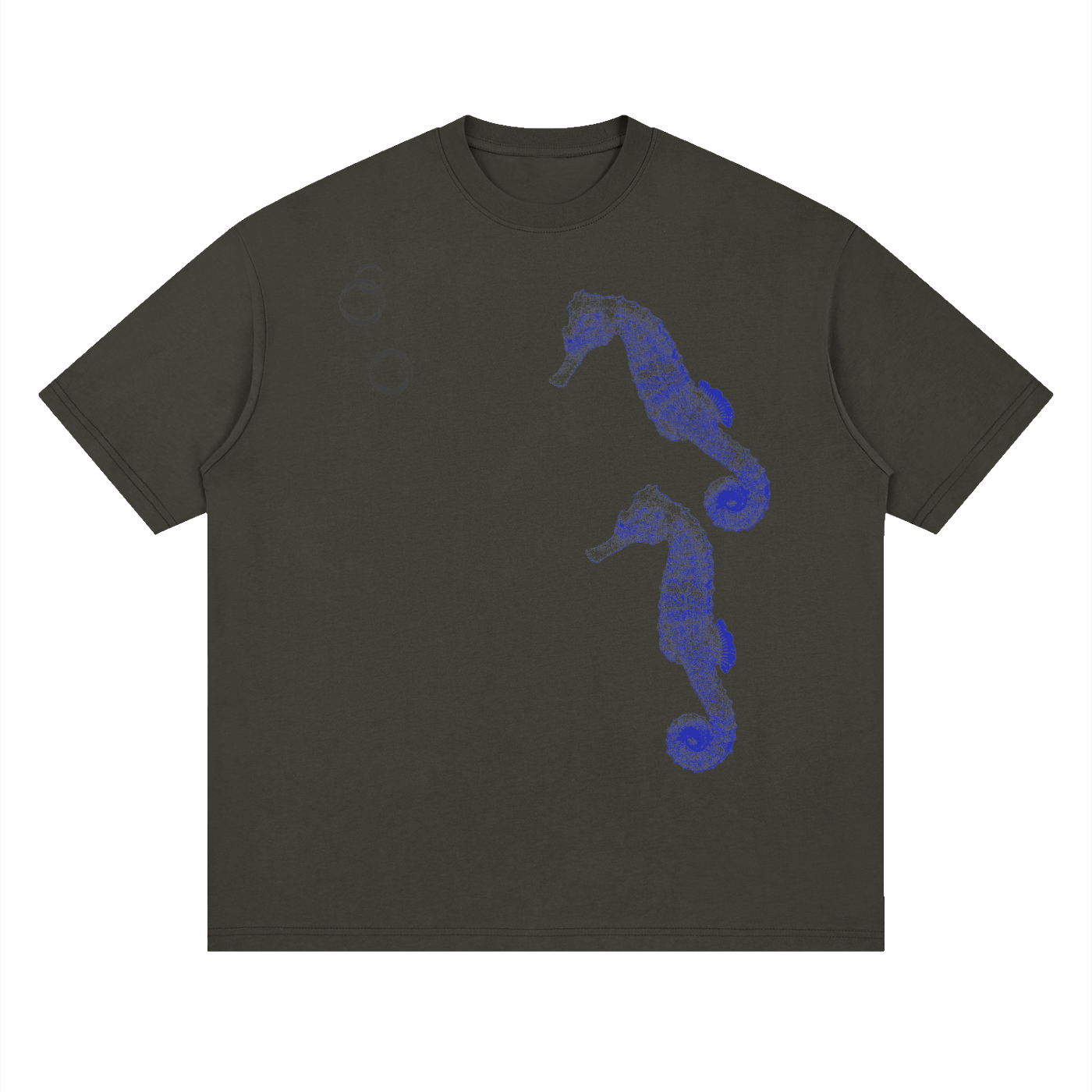 Streetwear Loose Drop Shoulder T-Shirt, Ocean, Graphic T shirt